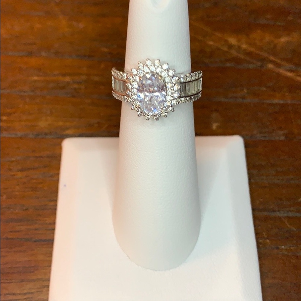 Diamonique Platinum Clad Ring